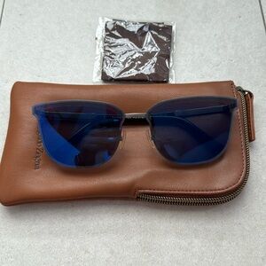Men’s Zegna sunglasses in gunmetal with blue lenses